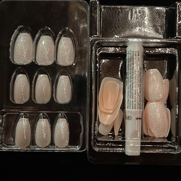 SALE 2 BOXES Matching Sets PRESS ON Nails Glossy Glitter Frosted Coffin Nails - Picture 5 of 13